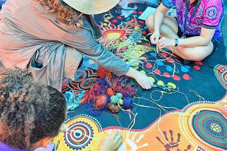 Students taking part in local community activities